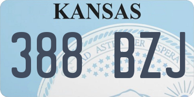 KS license plate 388BZJ