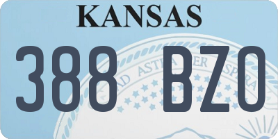 KS license plate 388BZO