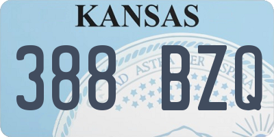KS license plate 388BZQ