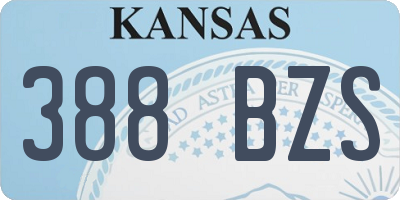 KS license plate 388BZS