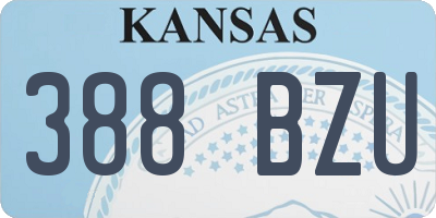 KS license plate 388BZU