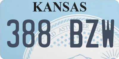 KS license plate 388BZW