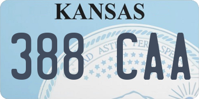 KS license plate 388CAA