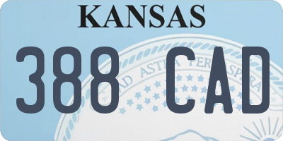 KS license plate 388CAD