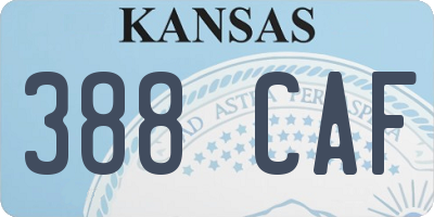 KS license plate 388CAF