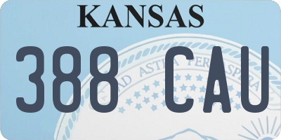KS license plate 388CAU