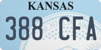 KS license plate 388CFA