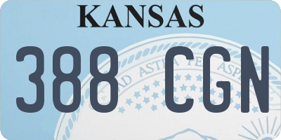 KS license plate 388CGN