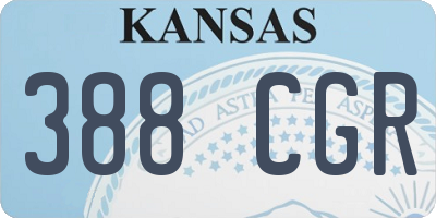 KS license plate 388CGR