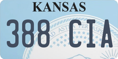 KS license plate 388CIA