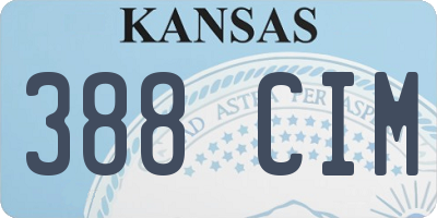 KS license plate 388CIM