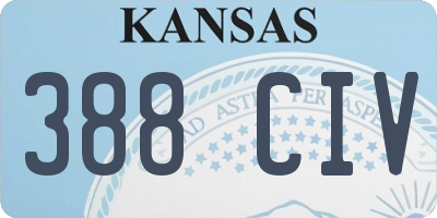 KS license plate 388CIV