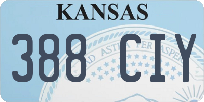 KS license plate 388CIY