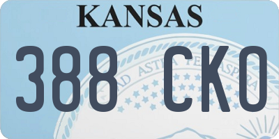 KS license plate 388CKO