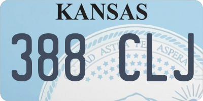 KS license plate 388CLJ