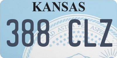 KS license plate 388CLZ