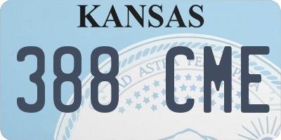 KS license plate 388CME