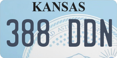 KS license plate 388DDN