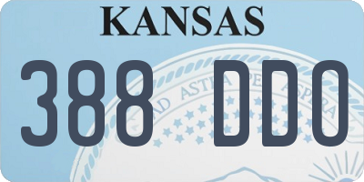 KS license plate 388DDO