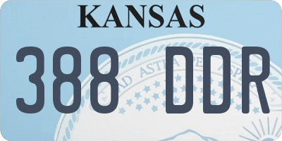 KS license plate 388DDR