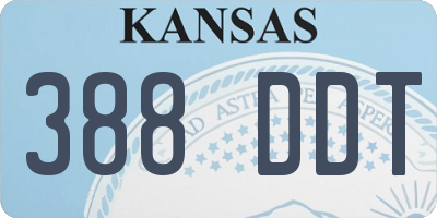 KS license plate 388DDT