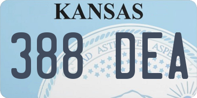 KS license plate 388DEA
