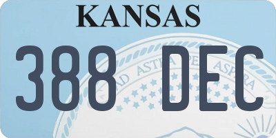 KS license plate 388DEC