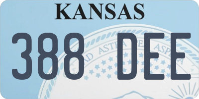 KS license plate 388DEE