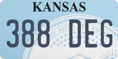 KS license plate 388DEG