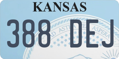 KS license plate 388DEJ
