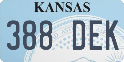 KS license plate 388DEK