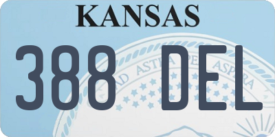 KS license plate 388DEL