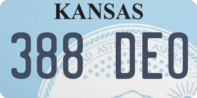 KS license plate 388DEO