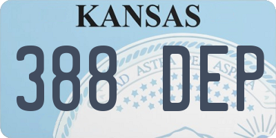 KS license plate 388DEP