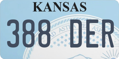 KS license plate 388DER