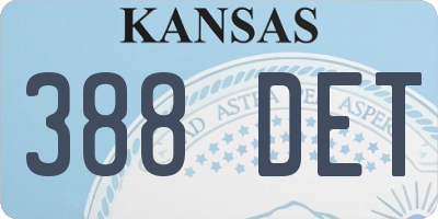 KS license plate 388DET