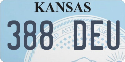 KS license plate 388DEU