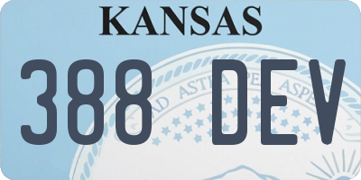 KS license plate 388DEV