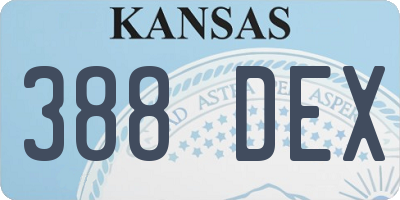 KS license plate 388DEX