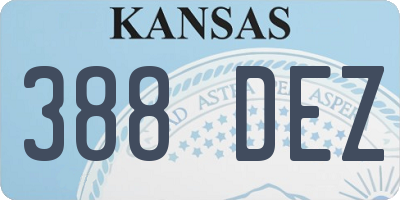 KS license plate 388DEZ