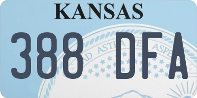 KS license plate 388DFA