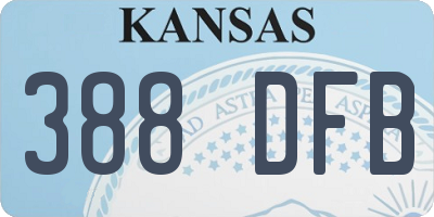 KS license plate 388DFB