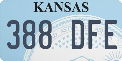 KS license plate 388DFE