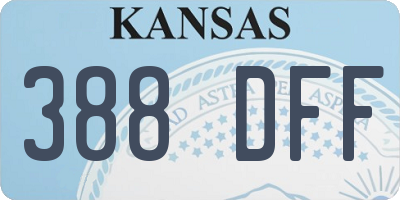KS license plate 388DFF