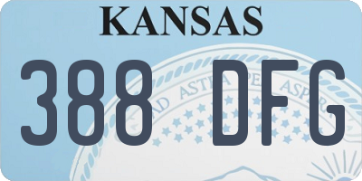 KS license plate 388DFG