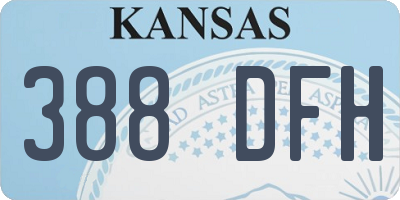 KS license plate 388DFH