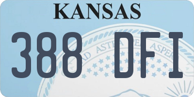 KS license plate 388DFI