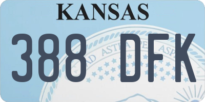KS license plate 388DFK
