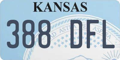 KS license plate 388DFL