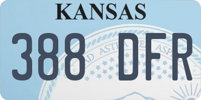 KS license plate 388DFR